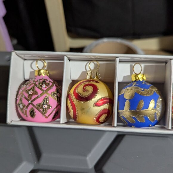 🎄 Set of 18 Vintage-Style Glass Ornaments - Card holders - Kurt Adler - Picture 10 of 12